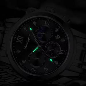 นาฬิกาข้อมือผู้ชายสแตนเลสสตีลสุดหรู สไตล์ใหม่ กันน้ำ เรืองแสง หน้าปัดควอตซ์ สายหนัง เครื่องโรนดา - Product Image 5