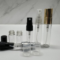 Vente en gros de flacons de parfum en verre cylindriques de 10 ml avec pulvérisateur à pompe, petits flacons d'échantillon miniatures