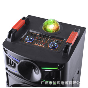 <b>Bluetooth</b> Speaker With Dual 12 Inch Speakers <b>Wireless</b> <b>Microphone</b> Portable For Square Dancing TF Card Slot USB Rechargeable - Product Image 4