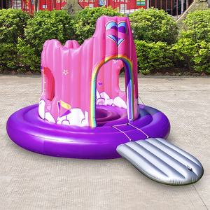 Château flottant gonflable violet et rose Jeu pour enfants <span class=keywords><strong>Piscine</strong></span> intérieure et extérieure - Product Image 3