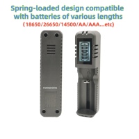Chargeur de batterie USB Type-C LCD 1 emplacement pour 18650 26650 14500, démarrage à zéro tension HWD HD-8990B, entrée 5V/2A, microphone