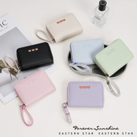Dompet Kartu Wanita Portabel Warna-Warni, Dompet Pendek Kelas Atas, Dompet Wanita Gaya Ins untuk Pelajar Wanita