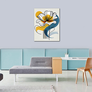 Art floral abstrait en ligne <span class=keywords><strong>simple</strong></span>, <span class=keywords><strong>aquarelle</strong></span>, impression HD, 40x60cm, toile murale pour la maison - Product Image 2