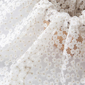 Tissu de dentelle en coton <span class=keywords><strong>au</strong></span> <span class=keywords><strong>Crochet</strong></span> pour robe de mariée, décorations de maison, tissu de broderie en dentelle florale 3d - Product Image 6