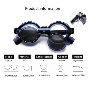 Высококачественные солнцезащитные очки с индивидуальным логотипом, круглые, с толстой оправой, дизайнерские, ретро, 2026, UV400, магнитные, для женщин и мужчин - Product Image 4