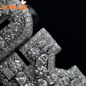 Conjunto de Joyería Urbana Hip Hop Bling con Letra MBK, Cadena Cubana y Diamantes, Estilo Exagerado para Raperos - Product Image 5