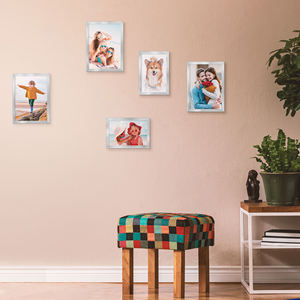 2024 nuevo marco de fotos de plástico personalizado decoración familiar marco de fotos plateado en tamaños PS 4x6 5x7 11x14 8X10 hecho de madera - Product Image 6