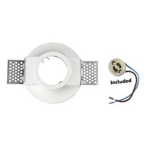 Portalampada LED GU10 da Incasso a Scomparsa dal Design Moderno, Diametro 100mm, Bianco Verniciabile, Regolabile per Uso Interno SKU-3697 - Product Image 3