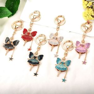 Pendant Charm Decoration for Handbag Backpack Keyring Metal Rhinestone Flying Angel Ballet Girl <b>Keychain</b> for Girls Women Lady - Product Image 3