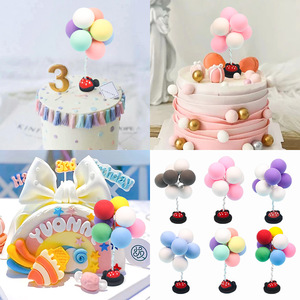 Colorful Balloon Cake Toppers Round Handmade Birthday Party Dessert Decorations - Product Image 5
