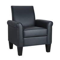 Fauteuil moderne rembourré en similicuir de 29 pouces de large pour chambre à coucher, hôtel, appartement