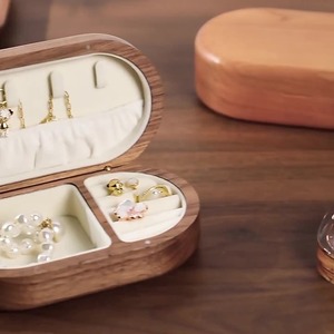 Furun Oval Wooden Jewelry <b>Box</b> For Rings <b>Earrings</b> Necklaces Elegant Storage <b>Gift</b> <b>Box</b> - Product Image 4