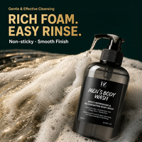 Gel Douche Homme Rafraîchissant Hydratant Contrôle Sébum Nettoyage Profond Lissant 500ml Marque Privée OEM