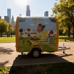 Lindo Micro Lujo Tendencia Prefabricada Pizza Perro Caliente Patatas Fritas Tacos Hamburguesas Camión de Comida Remolque Con Plancha Freidora - Product Image 4