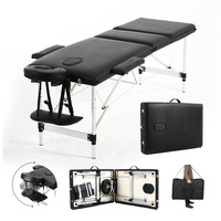 Neues tragbares Massage bett aus Aluminium legierung mit dreifach hochwertigem, faltbarem Massage bett aus PVC/PU-Leder mit modernem Design