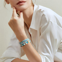 Bracelet en pierres naturelles Resoul, œil de tigre bleu, amazonite, pierres précieuses de guérison, élastique, pour homme et femme, bracelet de yoga