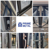 Porte pliante en aluminium avec verre trempé à rupture de pont thermique 6063-T5, certifiée CE, vente en gros, taille personnalisée, directement de l'usine