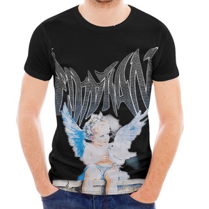 Áo thun nam chất lượng cao 100% cotton dệt kim, họa tiết in hình phong cách đường phố hip hop, rộng rãi, thoáng khí, nhiều màu sắc - Product Image 4