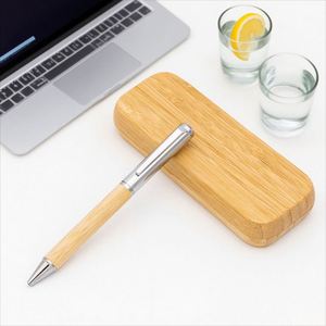 High Quality Custom Logo Bamboo Fountain and Ballpoint Pen <b>Set</b> Promotional for Business Writing and School Gift for Enterprises - Product Image 4