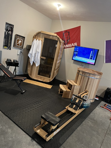 Sauna extérieur de luxe à bas <span class=keywords><strong>prix</strong></span> d'usine en cèdre rouge sauna carré traditionnel à vapeur en <span class=keywords><strong>bois</strong></span> massif pour 2 personnes à vendre - Product Image 2