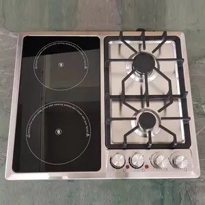 Factory Supply Electric Home Cooking 4 Burner Gas Cooker 3 Gas And 1Electric Hob Induction Built In-Hob
