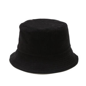 Chapeau <span class=keywords><strong>bob</strong></span> en tissu éponge Ins Terry pour homme et femme, mode automne-hiver, couleur unie, tissu éponge, chapeau seau plus chaud - Product Image 5