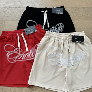 Ensemble T-shirts et Shorts 100% Coton de Qualité Supérieure pour Hommes, avec Impression de Lettres Personnalisée, Style Streetwear Tendance, Collection Mixed Emotion - Product Image 3