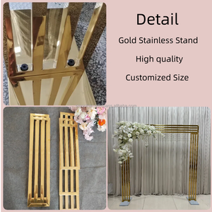 Arche de mariage en acier inoxydable argenté de haute qualité pour les événements de fête d'anniversaire, décoration de fond - Product Image 4