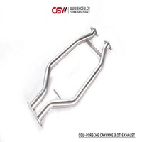 نظام كاتم صوت العادم CGW, نظام عادم بصمام كهربائي من الفولاذ المقاوم للصدأ عالي الجودة ، كاتم صوت يعمل بظهر القطة وأنبوب أمامي لسيارات Porsche Cayenne من موديلات 958.1 و 3.0T