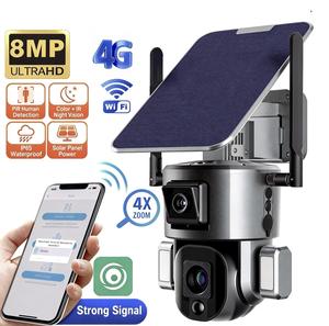 Caméra de sécurité réseau 4G Wi-Fi 8MP 10X 4X à double objectif avec zoom optique PTZ et suivi de mouvement, en promotion pour usage intérieur CMOS Cloud extérieur - Product Image 2