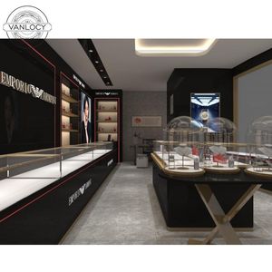 VANLOCY ha personalizzato la luce del LED orologio al dettaglio del negozio al dettaglio chiosco mobile vetrina per Amani negozio di orologi al dettaglio - Product Image 5