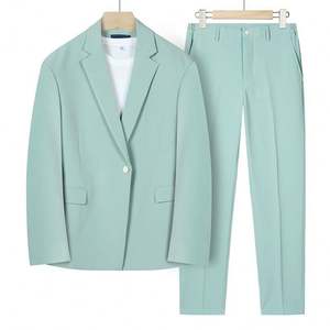 Новый Модный корейский стиль Простой Легкий роскошный Повседневный мужской костюм брюки костюм для мужчин - Product Image 3