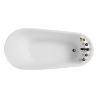 Baignoire autoportante moderne en acrylique avec fonction massage (bain à remous à air) 4 jets, forme ovale, longueur 1,8 m, pour usage intérieur, avec drain