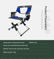 Professionnel personnalisé grand directeur chaise noir pliant maquillage maquilleur chaise chaise Portable mise à niveau