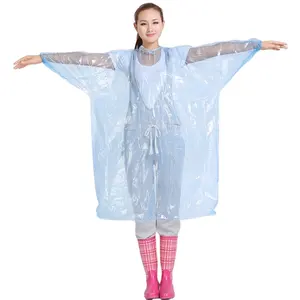 优质便宜多彩一次性透明塑料雨衣