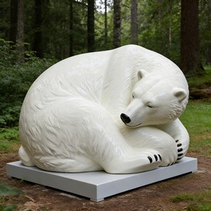 Escultura Abstracta de Fibra de Vidrio a Gran Escala, Decoración de Oso Polar, Estatua de Resina de Tamaño Real, Modelo Temático de <span class=keywords><strong>Animal</strong></span> Ártico - Product Image 3
