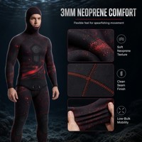 Combinaison de plongée en néoprène 5 mm 6 mm pour hommes, avec capuche, pour la pêche sous-marine, avec pantalon taille haute