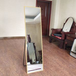 2025 tendance décor à la maison personnalisé en alliage d'aluminium cadre or miroir finition pleine longueur grand miroir de sol Design moderne pour chambre à coucher - Product Image 2