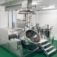 Agitateur mélangeur homogénéisateur émulsifiant sous vide à levage hydraulique 50L, puissance 22kW, tension 220/380V, matériau SUS316L/SUS304 pour