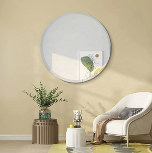 Salle de bain décorée avec mur de bain miroir en verre rond <span class=keywords><strong>meubles</strong></span> de maison modélisation décorative - Product Image 2