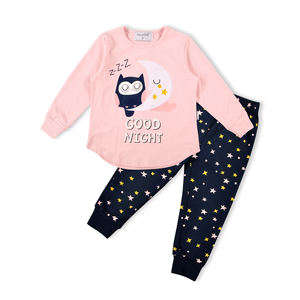 Pijamas Infantiles con Estampado de Búho, Ropa de Dormir Cómoda, Pantalones de Pijama de Manga Larga, Trajes de Dormir para Niñas, Servicio OEM, Diseño de Dibujos Animados, Otoño - Product Image 2