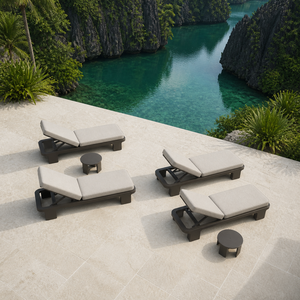Chaise longue <span class=keywords><strong>de</strong></span> plage portable haut <span class=keywords><strong>de</strong></span> gamme en <span class=keywords><strong>aluminium</strong></span> pour piscine, <span class=keywords><strong>bain</strong></span> <span class=keywords><strong>de</strong></span> <span class=keywords><strong>soleil</strong></span>, cour, extérieur, hôtel, villa – Durable et en métal - Product Image 2