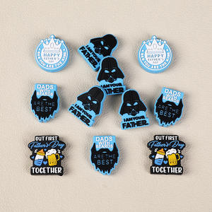 Perles en silicone plates 3D de qualité alimentaire avec inscriptions pour enfants, idéales pour la fabrication de stylos, vente en gros pour la Fête des Pères - Product Image 5