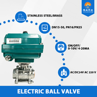 Vanne à boisseau sphérique électrique proportionnelle filetée DN15-DN50 PN16/25 AC220V 4-20mA pour système d'irrigation agricole en serre