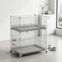 Cage métallique industrielle pliable et portable pour animaux de compagnie, robuste et solide, pour la marche et la course, avec palettes repliables, fournisseur OEM