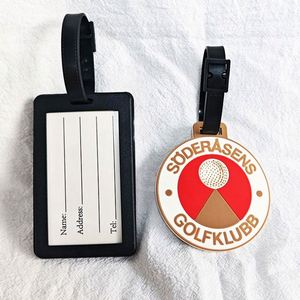 High Quality Custom Eco-Friendly Golf Bag Tags <b>PVC</b> Rubber Luggage Tag with Silicone <b>Strip</b> Logo Pattern for Baggage - Product Image 5