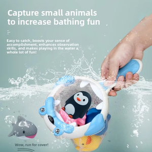 Juguetes <span class=keywords><strong>de</strong></span> Baño para Bebés, Lindos Juguetes Flotantes <span class=keywords><strong>de</strong></span> León Marino, Juego <span class=keywords><strong>de</strong></span> Juguetes <span class=keywords><strong>de</strong></span> Plástico y Goma con Bolsa <span class=keywords><strong>de</strong></span> Red, Juguetes Cognitivos Tempranos para Niños - Product Image 3