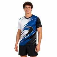 T-shirt de sport personnalisé à séchage rapide, respirant, avec impression par sublimation à dégradé fluide, pour compétition d'équipe (OEM/ODM)