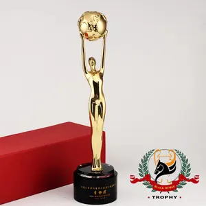 Patung Model Timah Trofi Sepak Bola Kualitas Tinggi Hadiah Dunia Piala Emas Kustom Logam Penghargaan