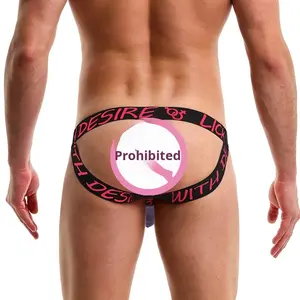 Nuovo 2026 TW Perizoma da uomo sexy traspirante in seta ghiaccio a vita bassa con stampa digitale, modello T-Back, per feste, che espone, per il mercato transfrontaliero LGBTQ - Product Image 4